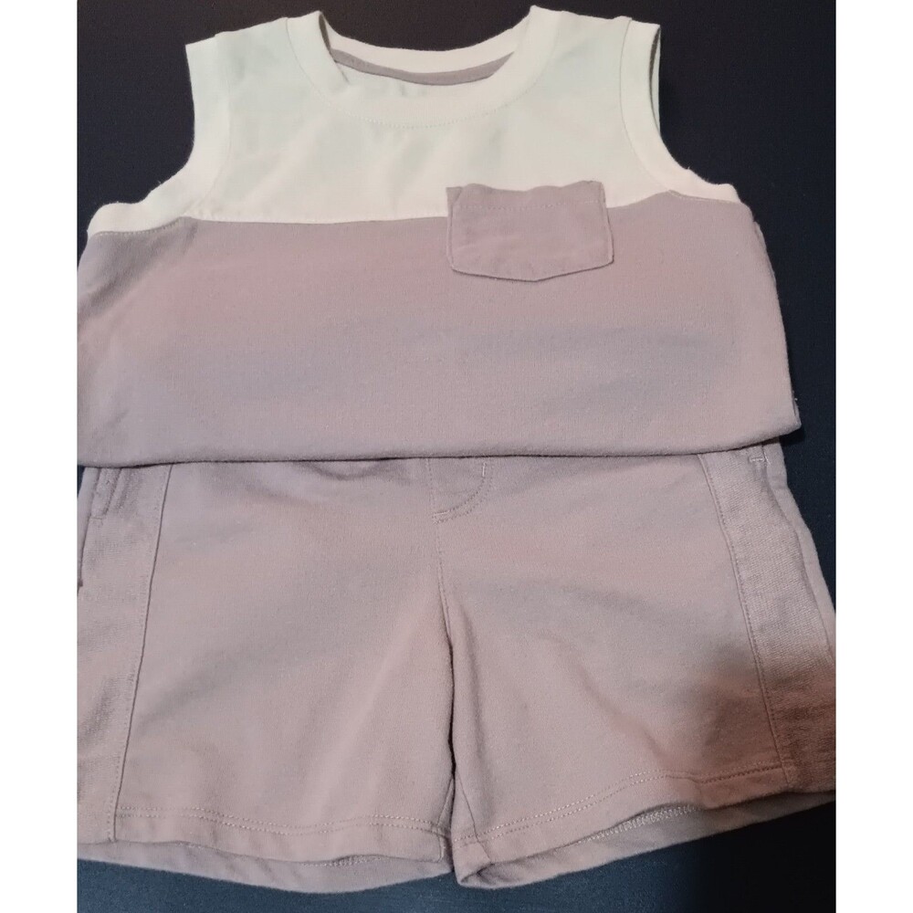 Ivory and tan short set